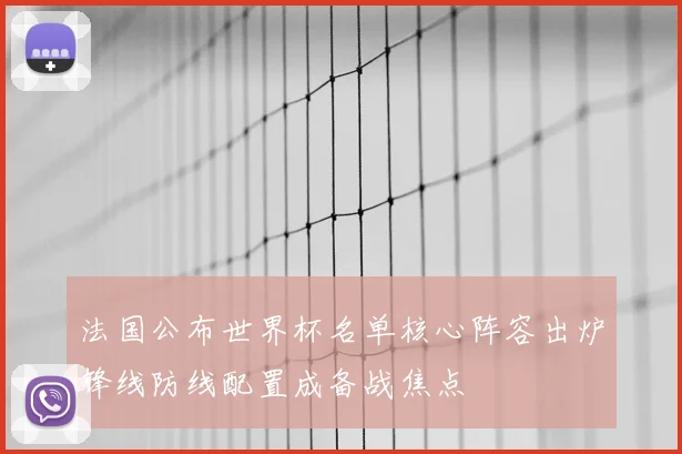 法国公布世界杯名单核心阵容出炉锋线防线配置成备战焦点